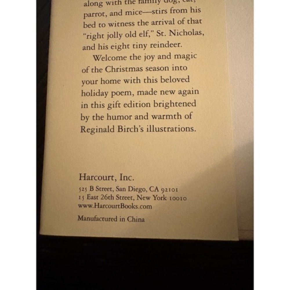 The Night Before Christmas Clement C Moore Reginald Birch Harcourt Hardcover - Picture 5 of 7